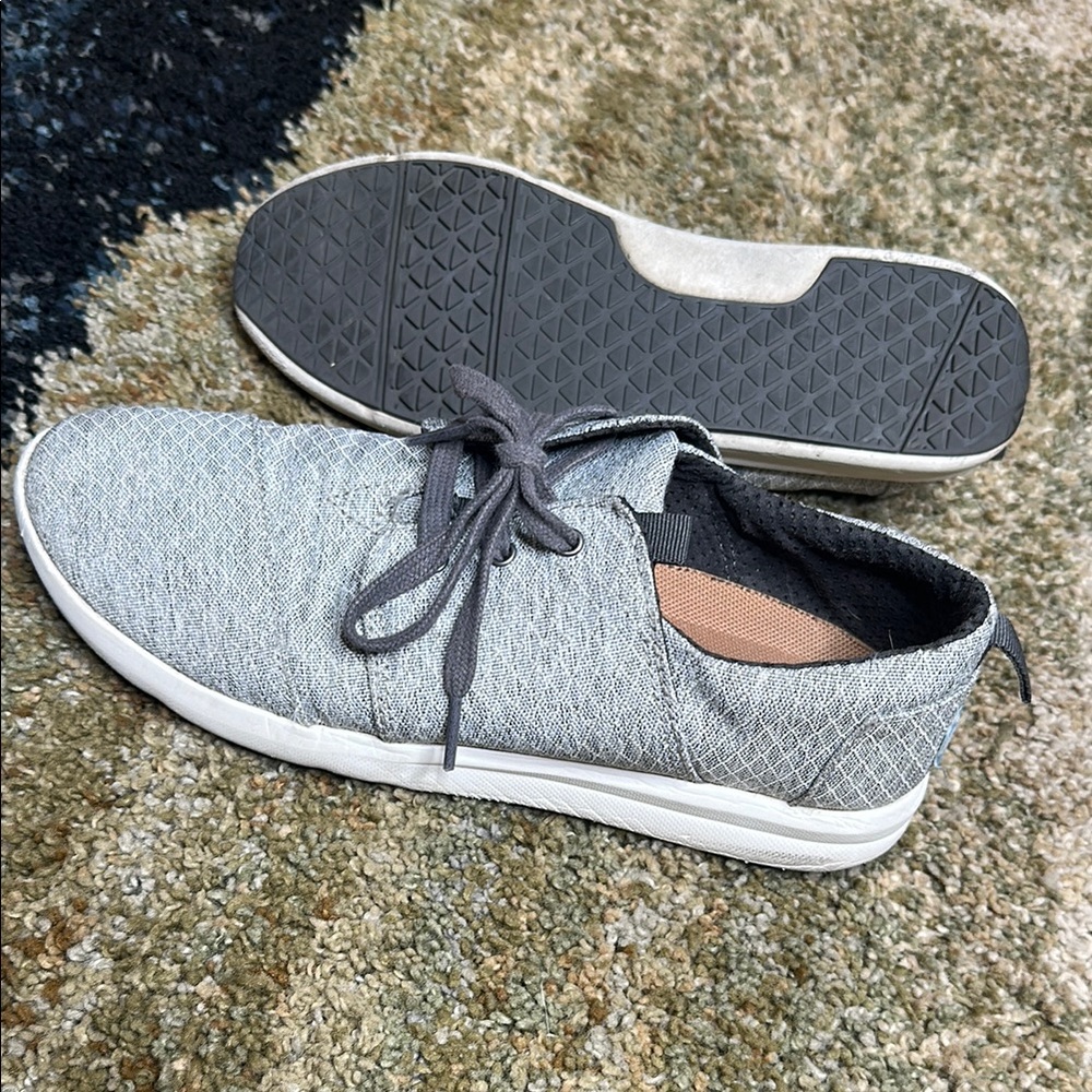 Toms Gray and White Women's Sneakers